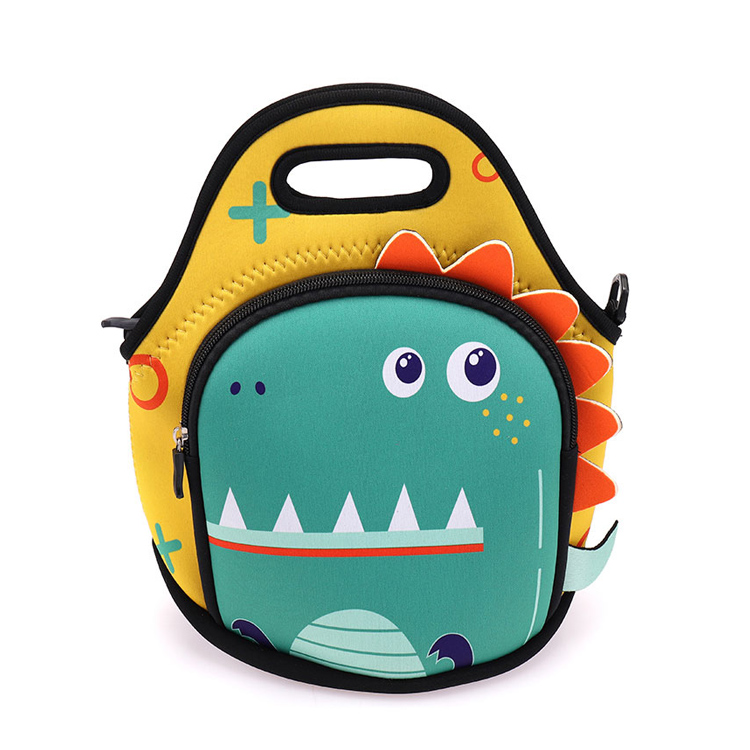 易于清洁鳄鱼氯丁橡胶学前儿童午餐袋